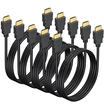 Short HDMI Cable 1 FT 5-Pack, Shielded 4K HDTV Cord, Gold-Plated,3D HDR