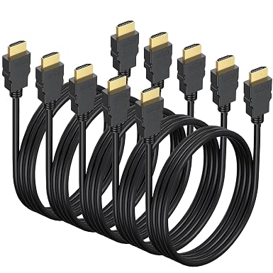 Short HDMI Cable 1 FT 5-Pack, Shielded 4K HDTV Cord, Gold-Plated,3D HDR