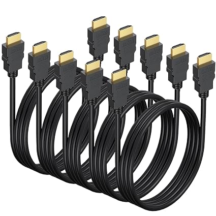 Short HDMI Cable 1 FT 5-Pack, Shielded 4K HDTV Cord, Gold-Plated,3D HDR