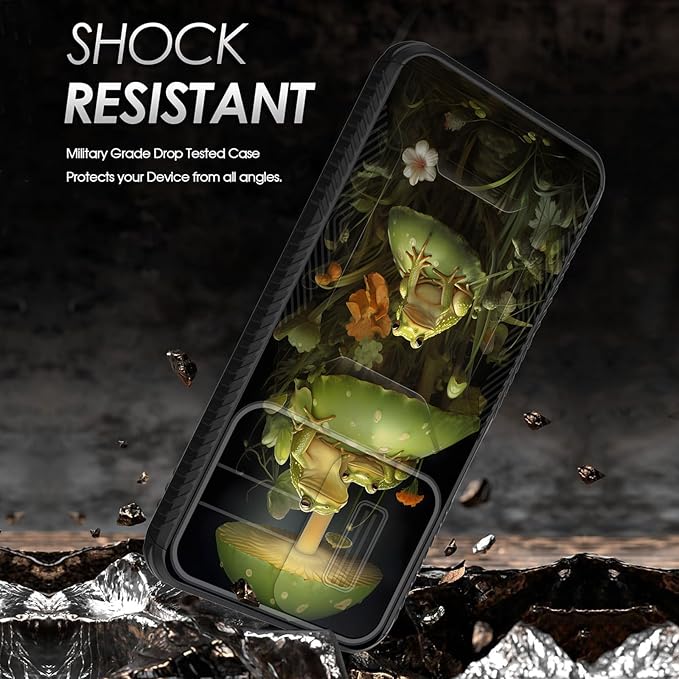 for Galaxy A26 5G Case Built in Slide Camera Lens Cover,Heavy Duty Shockproof Protection Dual Layer Case for Samsung Galaxy A26 5G 6.7" 2025,Cute Frog Mushroom