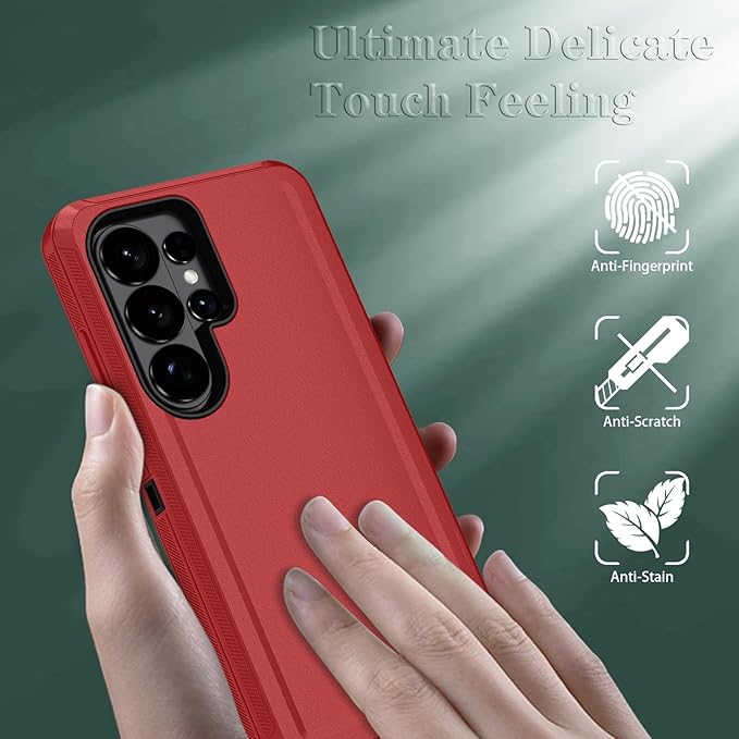 ONOLA Phone Case for Samsung Galaxy S26 Ultra Case with HD Screen Protector, Heavy Duty Shockproof & Dropproof 3-Layer Cover Phone Case for Galaxy S26 Ultra 6.9'',RedBlack