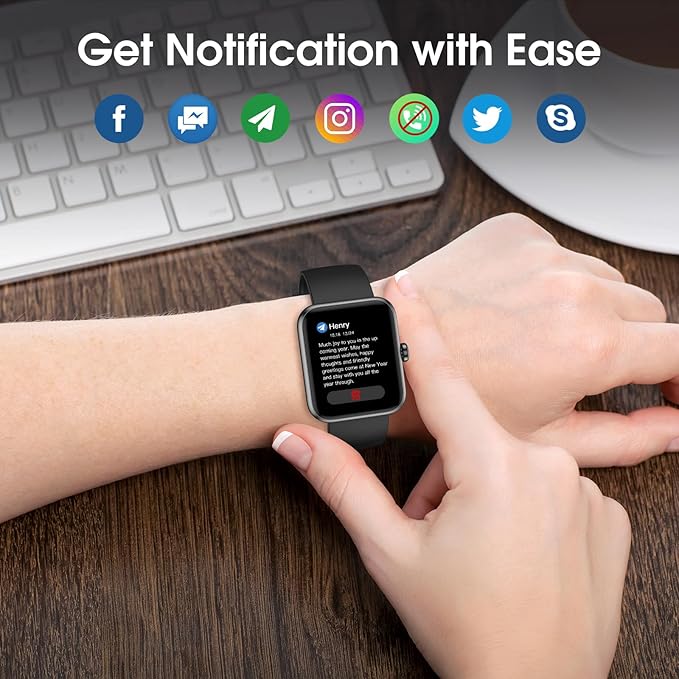 Fitness Tracker Watch, Step Tracker with Heart Rate, Blood Oxygen Sleep Monitor, IP68 Waterproof Pedometer, Step Calorie Counter, Health Fitness Watch for Sports, Activity Tracker for Women Men