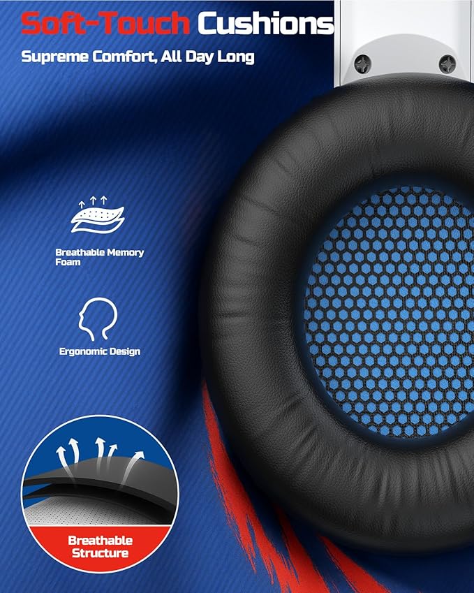 BINNUNE Xbox Wireless Gaming Headset with Mic, Lightweight Over-Ear Comfort for Long Gaming Sessions, Low Latency Wireless + Bluetooth, Flip-to-Mute Noise Cancelling Mic, 50mm Drivers, 40H Battery