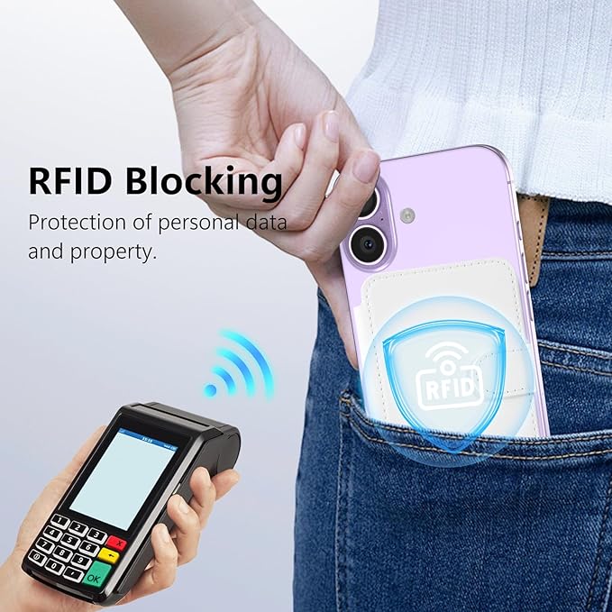 TopMade for Magsafe Wallet, Strongest Magnetic Card Holder for iPhone 17/16/15/14/13/12 Series, Slim Magnetic Phone Wallet, Vegan Leather, RFID Blocking, 4 Cards Holder, Open ID Window, White