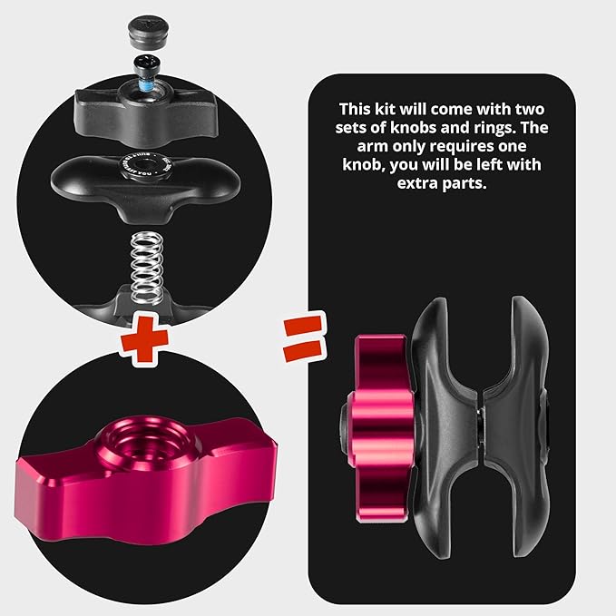 Tackform Link Phone Mount with Top Dash Clip - Compatible with 2021-2025 Ford Bronco | Aluminum | Zero Slip, Anti-Scratch | Compatible with MagSafe | Universal Magnetic Holder | 2" Arm | Pink Knob