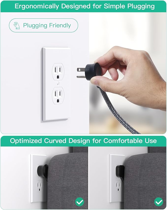 College Dorm Essentials - 15Ft Power Strip with USB Ports, Flat Extension Cord with Multiple Outlets, Desk Accessories USB Charging Station with Non Surge Protector for Cruise Ship, Travel