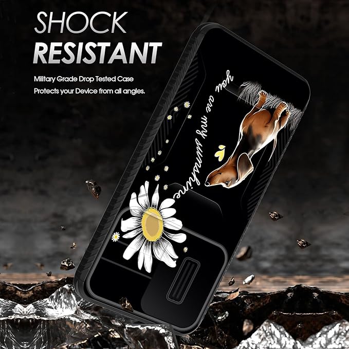 for Galaxy A36 5G/A56 5G Case Built in Slide Camera Lens Cover,Heavy Duty Shockproof Protection Dual Layer Case for Samsung Galaxy A36 5G/A56 5G 6.7" 2025,You are My Sunshine Dachshund