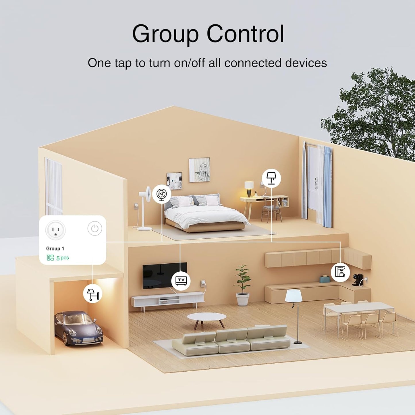 WiFi Smart Plug Works with Alexa and Google Home App Remote Control Timer 2.4GHz No Hub Required
