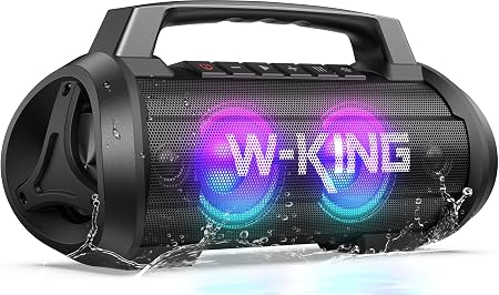 W-King Portable Bluetooth Speaker, 120W Peak Loud Bass Boombox Outdoor