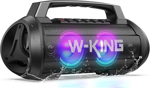 W-King Portable Bluetooth Speaker, 120W Peak Loud Bass Boombox Outdoor