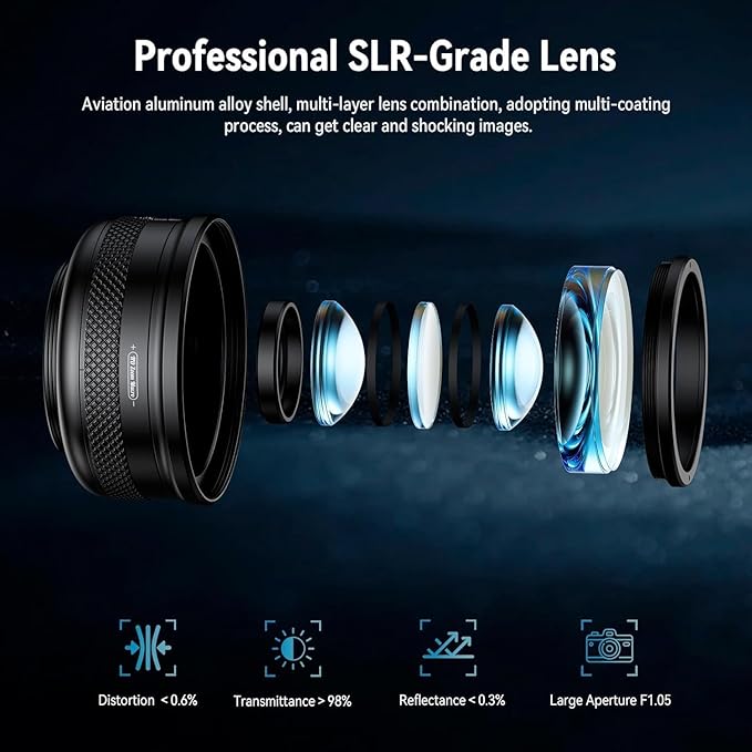 Macro Lens Kit for Smartphone, 10-20X Micro Phone Lens with Universal Lens Clip, HD Magnifier Photography Lens for iPhone Android Phone (Fits for Almost All Phone), Phone Macro Lens Attachment