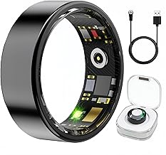 Smart Ring Health & Fitness Tracker for Men & Women, Heart Rate, SPO₂, Sleep & Activity Monitoring, IP68 Waterproof, Long Battery Life, Family Care Mode, No Subscription Fee (Black, 13) - Image 1