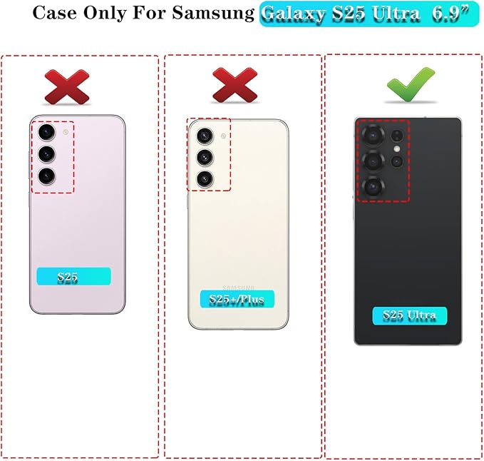 ONOLA Phone Case for Samsung Galaxy S25 Ultra Case with HD Screen Protector, Heavy Duty Shockproof & Dropproof 3-Layer Cover Phone Case for Galaxy S25 Ultra 6.9''，BlackGrey