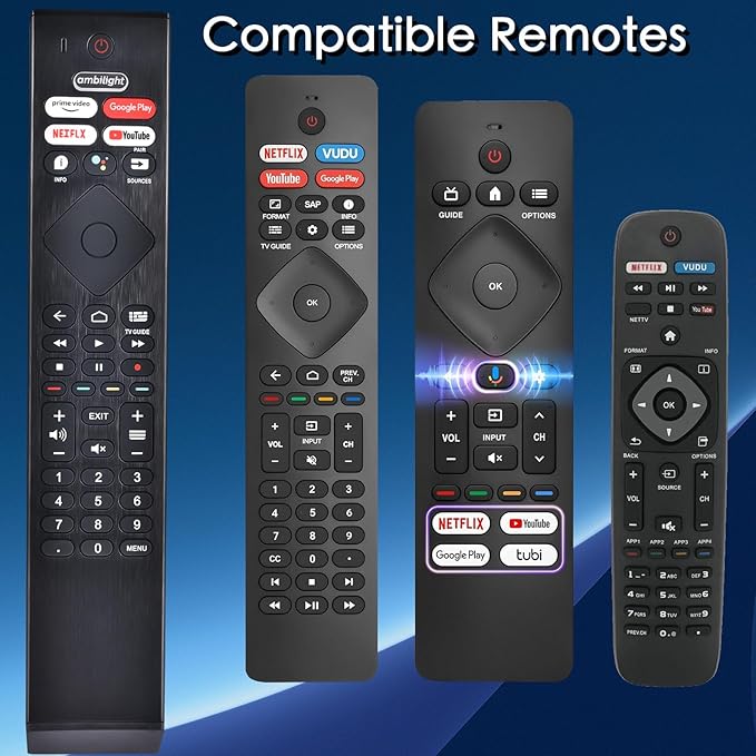 Voice Replacement Remote for Philips Smart TV: Universal Control for Philip 4K Ultra HD Smart Android TV with Google Assistant.for 43" 50" 55" 65" 75" Class 5704 5504 5604 5806
