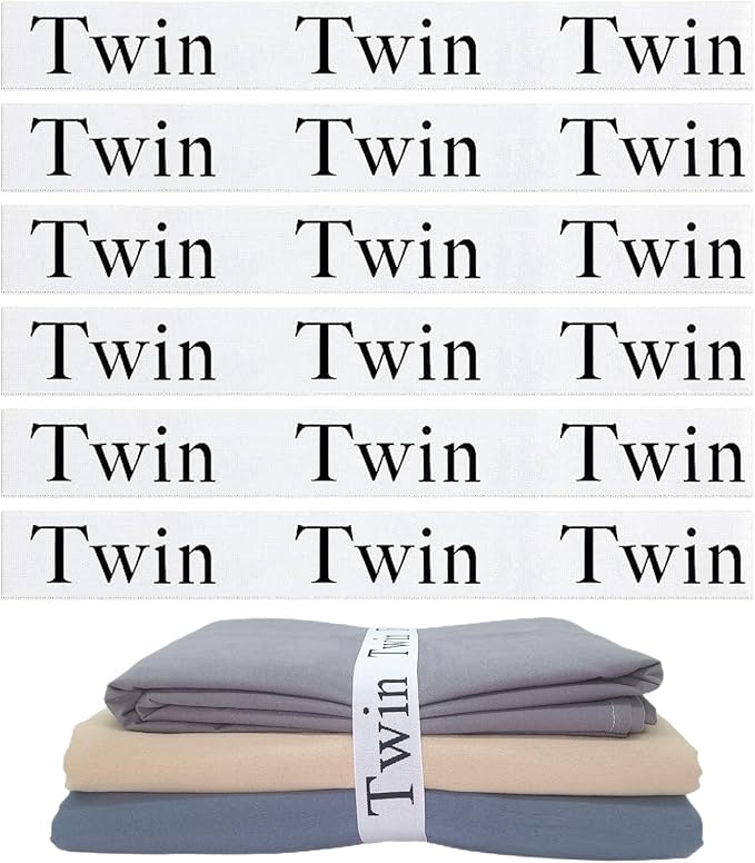 6 Pieces Bed Sheet Organizer Bands, Sheet Organizers and Storage Label Bands, Sheets Organizer for Closet, Sheet Label for Bedding, Sheet Keepers Linen Labels Bedding Bands (White, 6Pcs Twin)