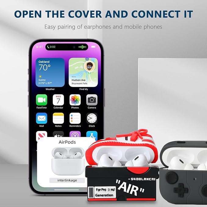 [2Pac] Compatible Airpods Pro 3 Case(2025),Cute Gamepad Design Cases Soft Silicone Protective Cases for Apple AirPods Pro 3rd Generation Case,Airpod Pro 3 Cover with Keychain for Men/Boy