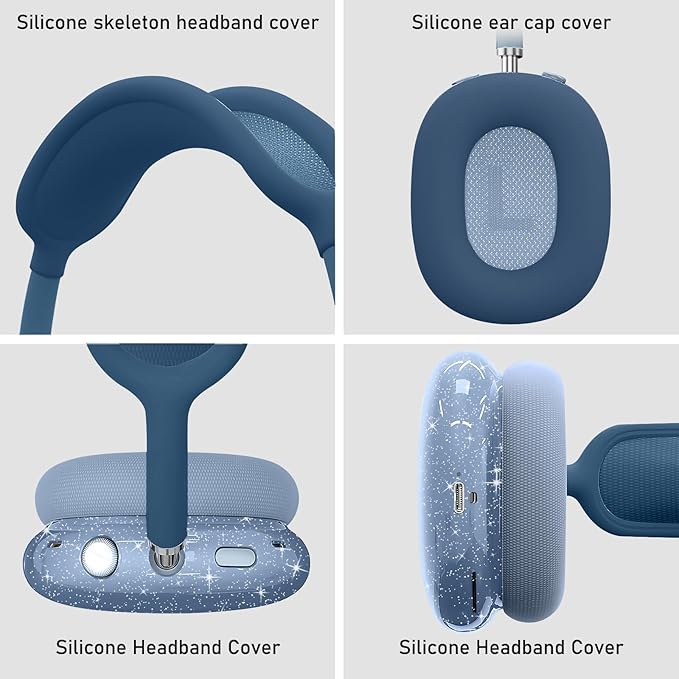for AirPods Max case Cover,Anti-Scratch Ear Pad Case Cover/Ear Cups Cover/Headband Cover for AirPods Max. Clear Soft TPU and Silicone,Skin Scratch Proof.