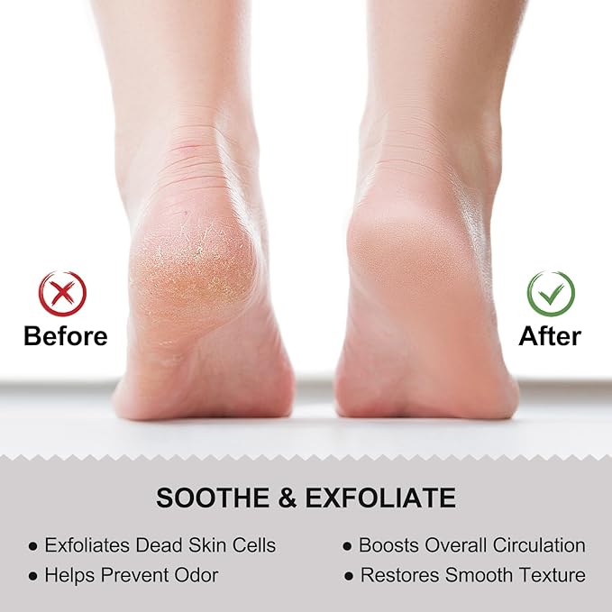 Shower Foot Scrubber - XXL Large Silicone Bath Mat for Exfoliating & Massaging Feet in Shower, Non-Slip Suction Cups, Dead Skin Remover, Callus Cleaner for Men & Women, 20.9"x13.8" Black