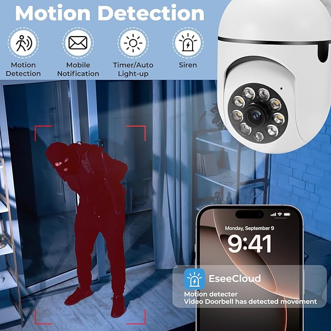 Security Camera Wired,Indoor Outdoor Wireless Cameras for Home Security with Motion Sensor & Alarm,2-Way Audio, Colored Night Vision (2pack with 32GB Card)
