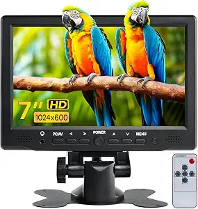 Hosyond 7 inch Small Monitor TFT LCD Display 1024X600 HDMI Mini Portable Screen for PC/TV/Camera/Gaming/Raspberry Pi
