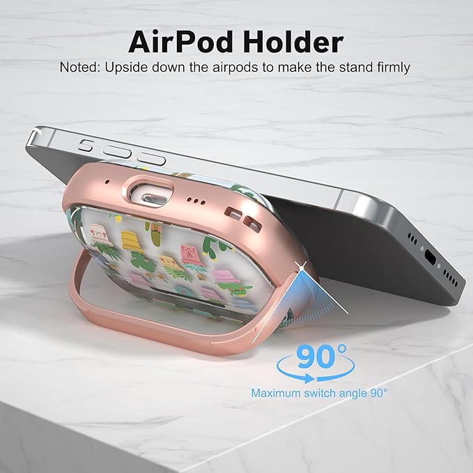 Maxjoy for AirPods Pro 2nd/1st Generation Case, Cute AirPod Pro 2 Case with Safety Lock Hard iPod Pro Cover for Women Men with Keychain for AirPod Pro Cover(2023/2022/2019), Cactus