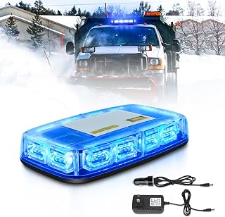 Rechargeable Strobe Light Blue Wireless Battery, 17 Flashing Mode, High Low Brightness, 48pcs Led, Beacon Roof Top Hazard Flash Warning Lights for Vehicles Trucks Snow Plow Postal Mail UTV, 1PC Pack - Image 1