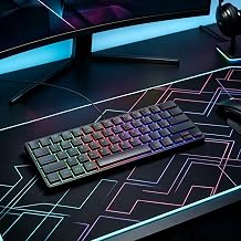 Backlit Mini Keyboard USB Wired Portable Mute Ultra-Compact 64 Keys Small Gaming Keyboard for PC Mac Gamer Typist, Travel & Business Trip Easy to Carry - Image 1
