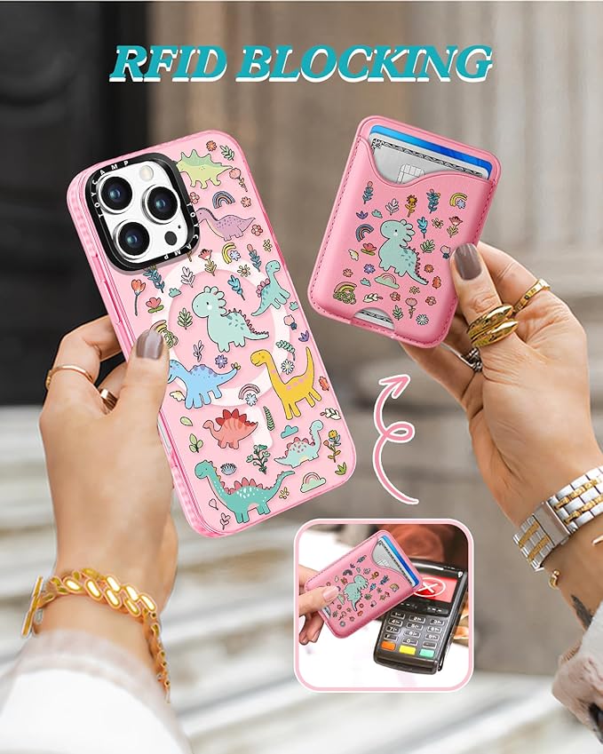 Toycamp for iPhone 16 Pro Max Case - Compatible with Magsafe Credit Card Holder Wallet Magnetic Cute Women Teen Girls Kawaii Girly Unique Animal Design Phone Cover for Apple 16 Promax 6.7"