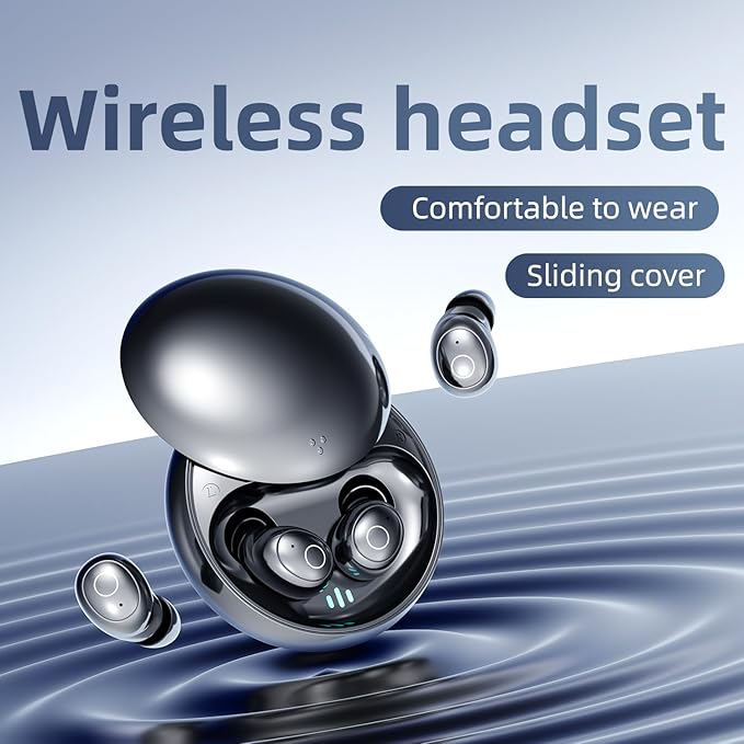 Invisible Mini Sleep Earbuds for Side-Sleepers, Wireless Noise-Canceling Headphones Bluetooth 5.4 with Long Battery Life, Sleep-Friendly Design Sleep Earphones, All-Night Comfort (Jet Black)