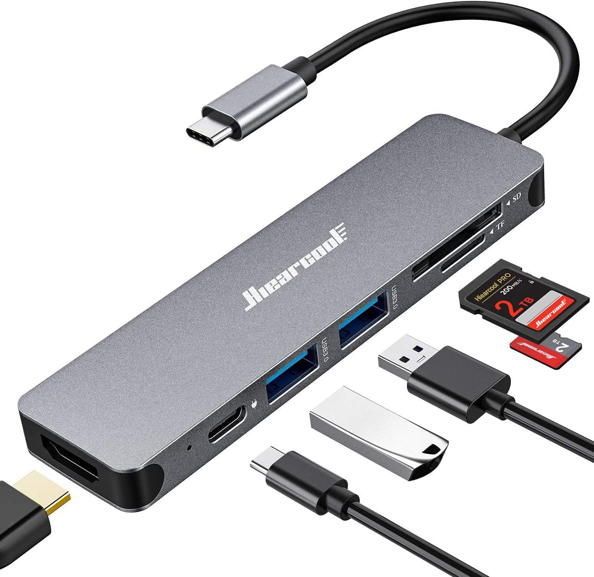 Hiearcool 7-in-1 USB C Hub, USB C Dongle Compatible | Charging & Power - Image 1