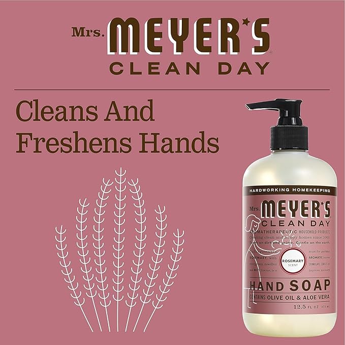 Mrs. MEYER'S CLEAN DAY Variety, 2 Liquid Hand Soap 12.5 OZ, 1 Liquid Dish Soap, 16 FL OZ (Rosemary)