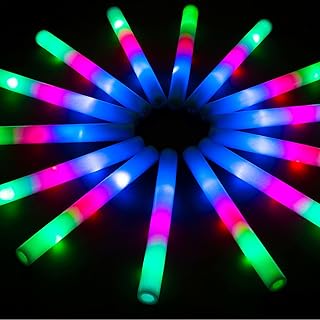 SHQDD 28PCS LED Foam Glow Sticks, Foam Light up Sticks Bulk Party Pack with 3 Modes Colorful Flashing, Glow in The Dark Party Supplies for Parties, Wedding, July 4th, Birthday, Raves,Concert,New Year - Image 1