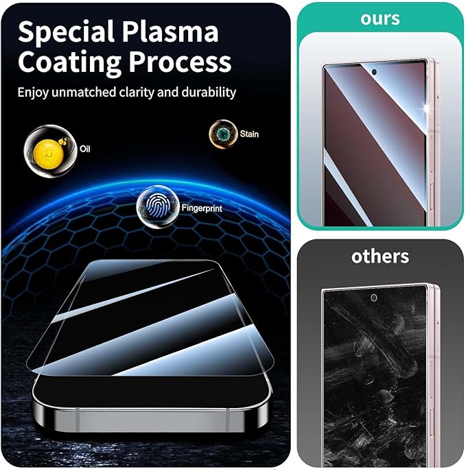 Privacy Screen Protector for Samsung Galaxy Fold 7 FE & Fold 6, Anti-Spy Tempered Glass, 9H Hardness Double Shatterproof, Impact Resistant & Scratch Proof - 3 Pack