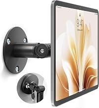 monTEK Anti-Theft Tablet Wall Mount Kiosk, Security Lock, Frameless, Black