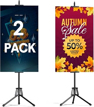 Poster Stands for Double Display, Adjustable Poster Board Height Up to 80"