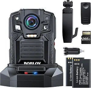 BOBLOV D7 4K Body Camera, 256GB IP67 Waterproof, 2 * 1950mAh Batteries