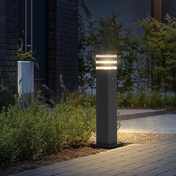 23.6In Pathway Light Hardwired E26 Walkway Lantern Outdoor Black Path Light