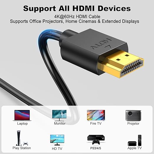 6 FT HDMI Cable 20-Pack, 4K HDMI to HDMI Cable 6FT Multi-pack,Shielded HDMI 2.0 Cords 6FT with 4K@60Hz,2k@165/144Hz,HDCP 2.2, HDR, ARC & CL3 Rated | for Laptop, Monitor, TV PS5, PS4, Xbox, Soundbar