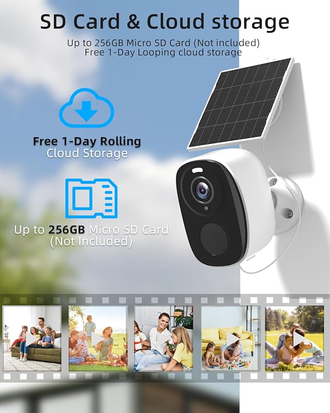 ELECCTV 2.4&5ghz WiFi Solar Security Cameras Wireless Outdoor,2K QHD Home Security System, 4 Cameras Kit with 130° Ultra-Wide View, 2-Way Talk, IP65,Color Night Vision, Spotlight & Siren (4, White)