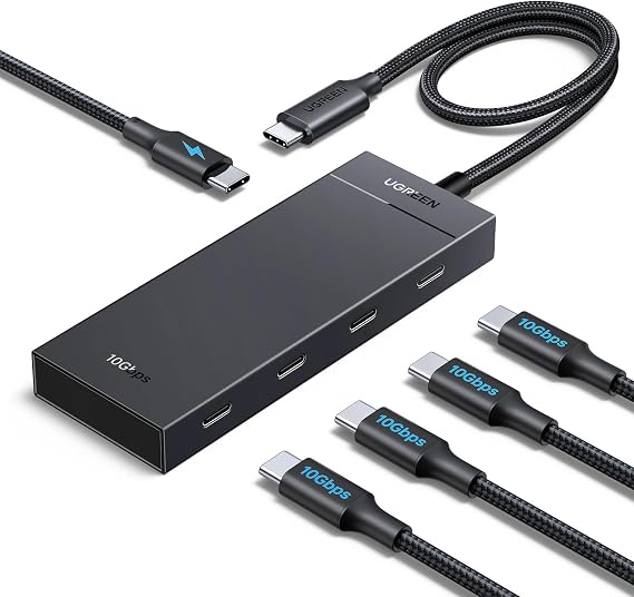 UGREEN USB C Hub 4 Ports, Multiple USB-C 3.2 Hub, 100W PD Port, Aluminum