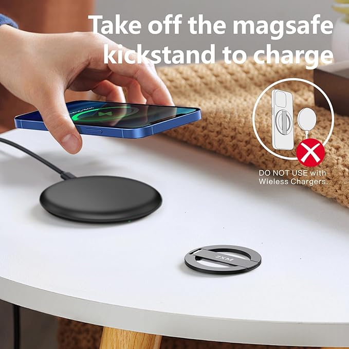 ZXM Magnetic Phone Kickstand for Magsafe, Phone Kickstand Attachment, X1 Magsafe Stand for iPhone 17 16 15 14 Air Pro Max Plus&Huawei,Samsung