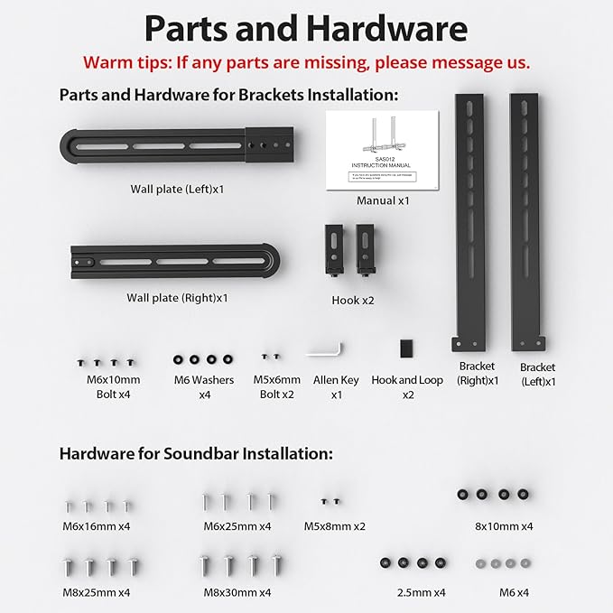 USX MOUNT Universal Soundbar Mount, Sound Bar TV Bracket for Soundbar with Speaker, Fits 2 Installation Options, Removable No-Slip Base Holder Extends 3.46”-6.06”