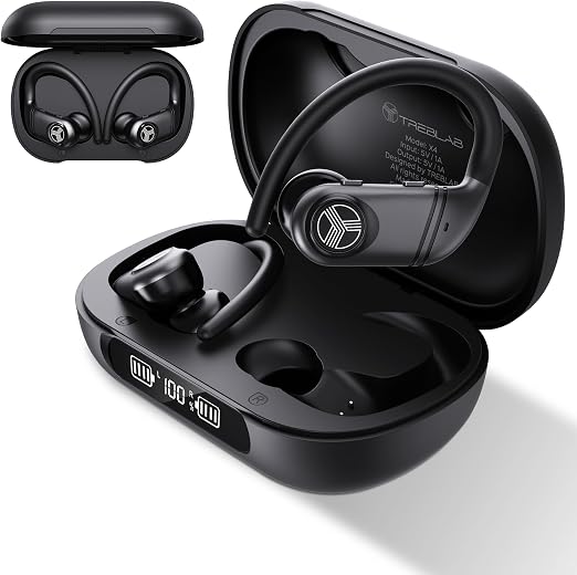 TREBLAB X4 Over the Ear Earbuds Wireless Bluetooth, 11H, IPX5