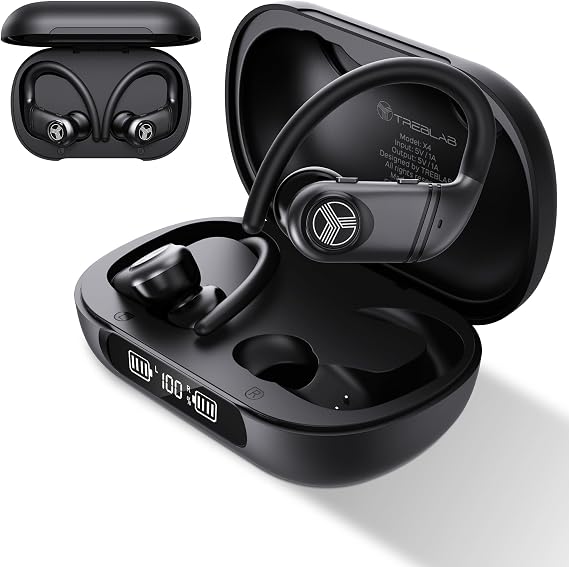 TREBLAB X4 Over the Ear Earbuds Wireless Bluetooth, 11H, IPX5