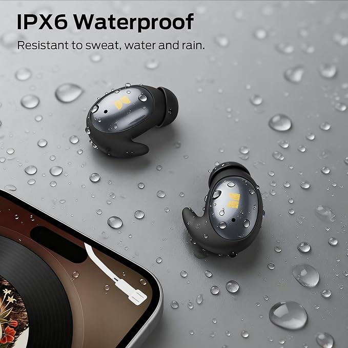 Monster Sleep Ear100 Ear Buds, Sleep Earbuds with Stereo Sound, Design for Side Sleeper, 32H Playtime, Bluetooth 6.0, ENC Noise Cancelling, IPX6 Waterproof Mini Headphones, Black
