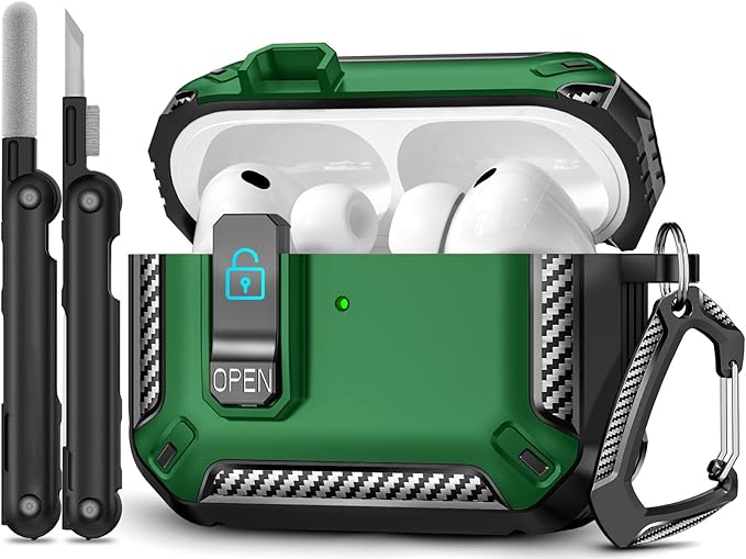 for AirPods Pro 3 Case (2025 New), Secure Lock Cases Cover with Cleaning Kit & Keychain Compatible with Airpods Pro 3rd Generation Case for Men Women, Powerful Drop Protection
