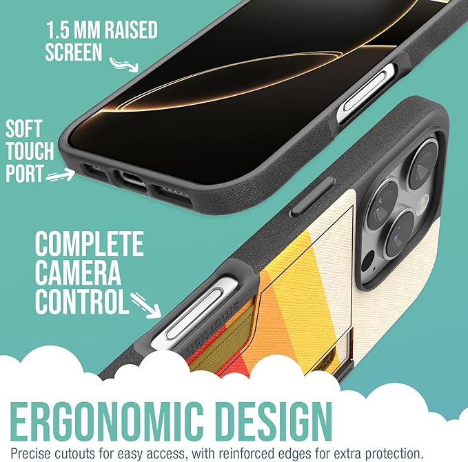 Smartish® iPhone 16 Pro Wallet Case - Wallet Slayer Vol. 2 [Slim + Protective] Credit Card Holder w/Kickstand - Drop Tested Hidden Card Slot Cover Compatible w/Apple iPhone 16 Pro - Striped Up