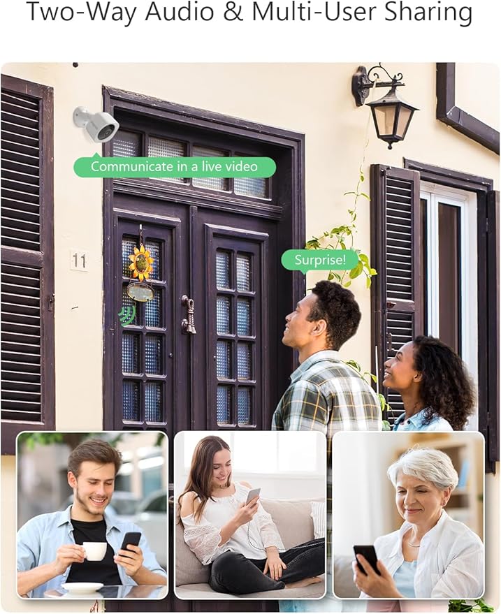Security Cameras Wireless Outdoor Magnetic, 2.4G WiFi 2K Battery Powered, AI Motion Detection, Color Night Vision, 2-Way Talk, Waterproof, Cloud/SD Storage, Compatible with Alexa (Black)