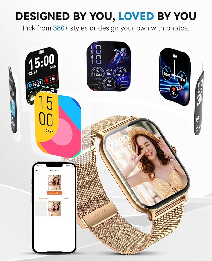Smart Watches for Women Men (Make/Answer Calls), Steps Counter Fitness Watch for Android iPhone with 120+ Sports, IP68 Waterproof, Sleep Calorie Monitor, Pedometer (Silver)