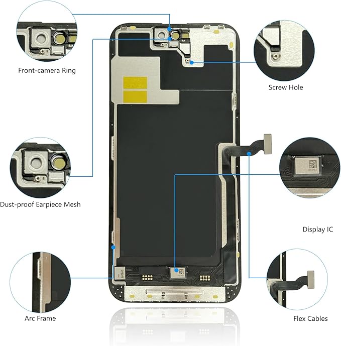 for iPhone 14 Pro Max Screen Replacement Black 6.7 Inch, LCD Touch Digitizer Complete Display for A2894, A2651, A2893, A2896, A2895,with Waterproof Seal+Tempered Glass+Repair Tools